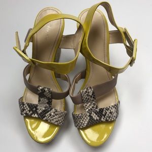 Calvin Klein | Ellison yellow snake skin wedge 8.5